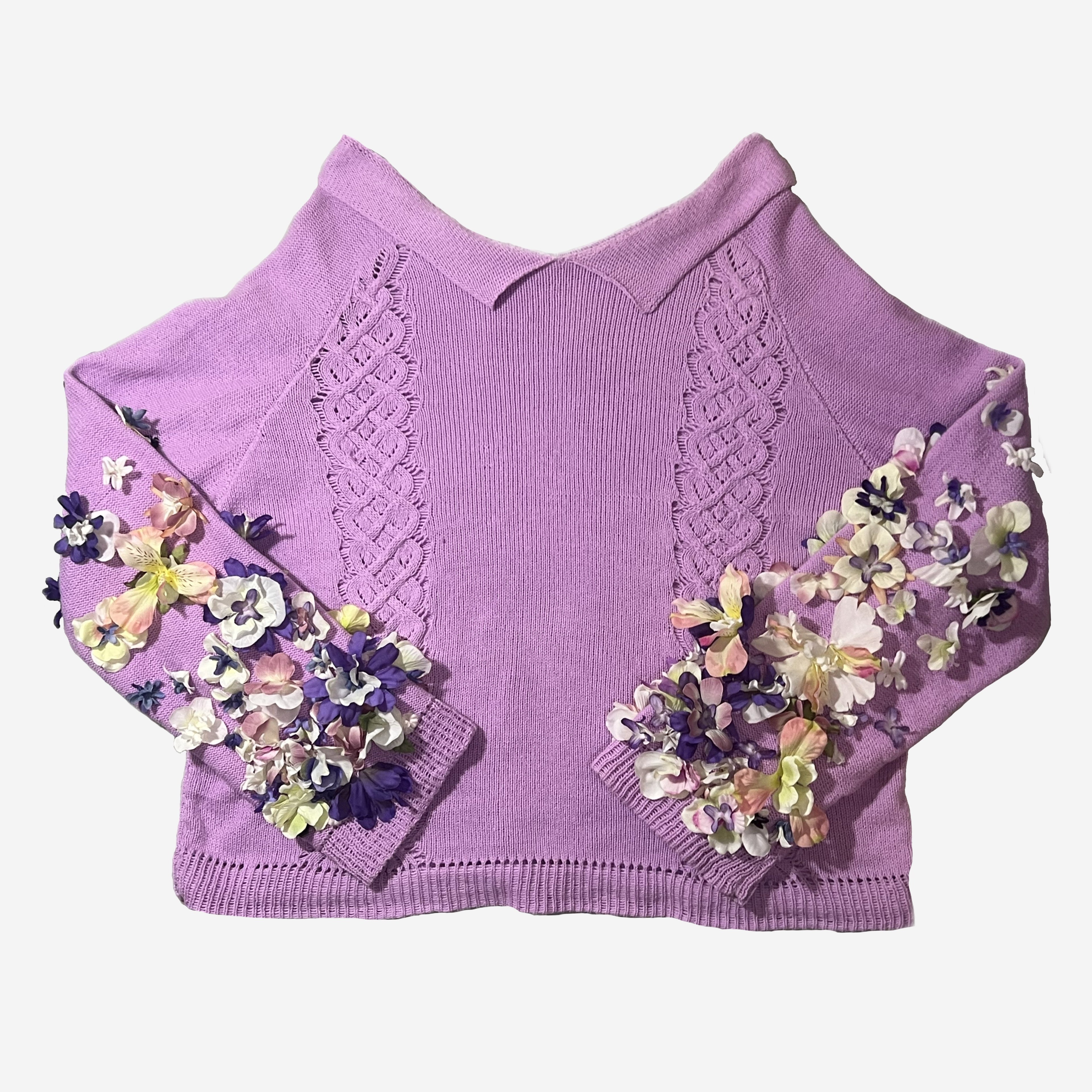 Floral sleeve sweater