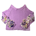 Floral sleeve sweater