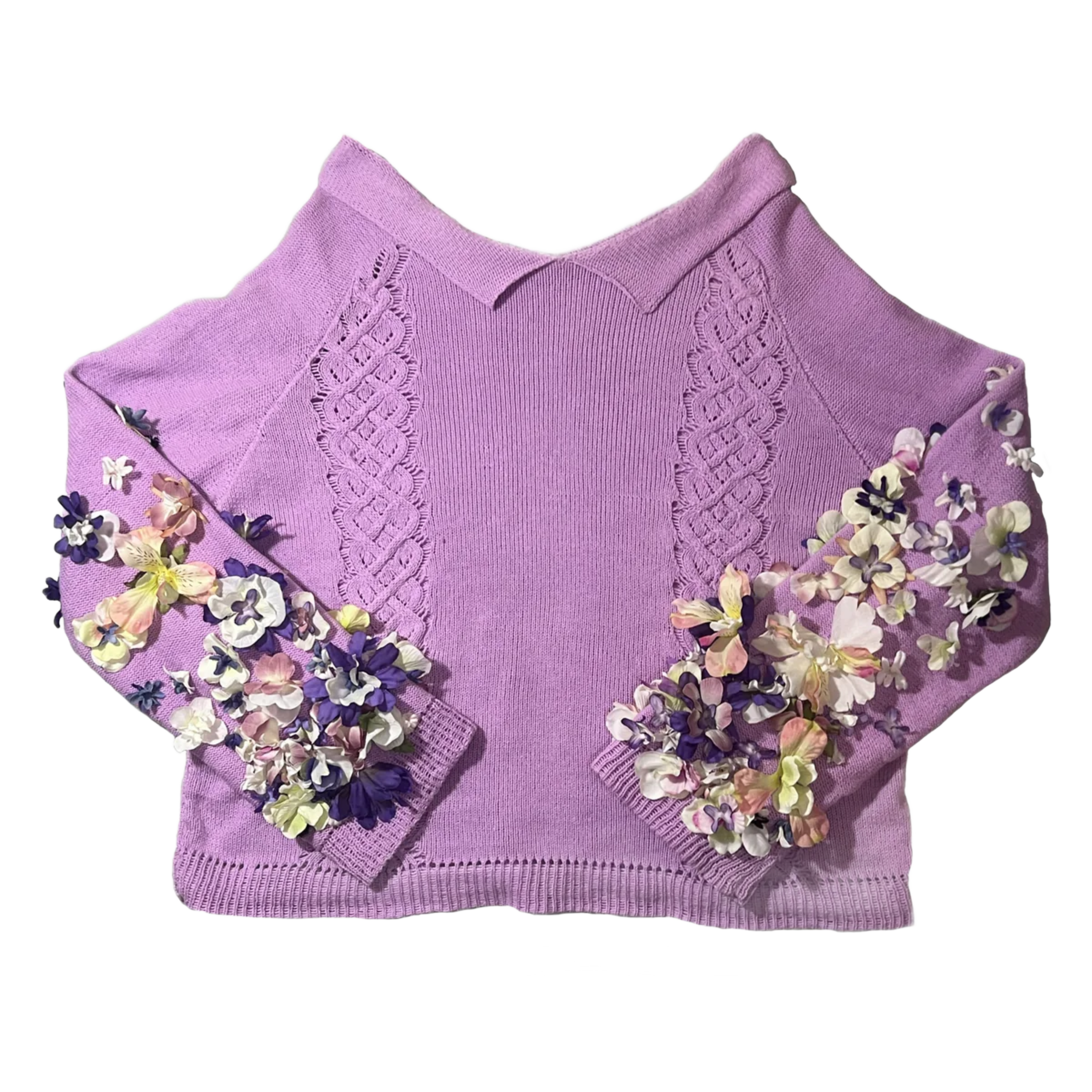 Floral sleeve sweater