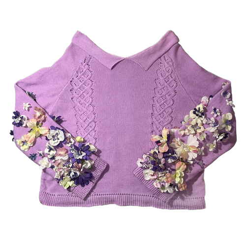 Floral sleeve sweater