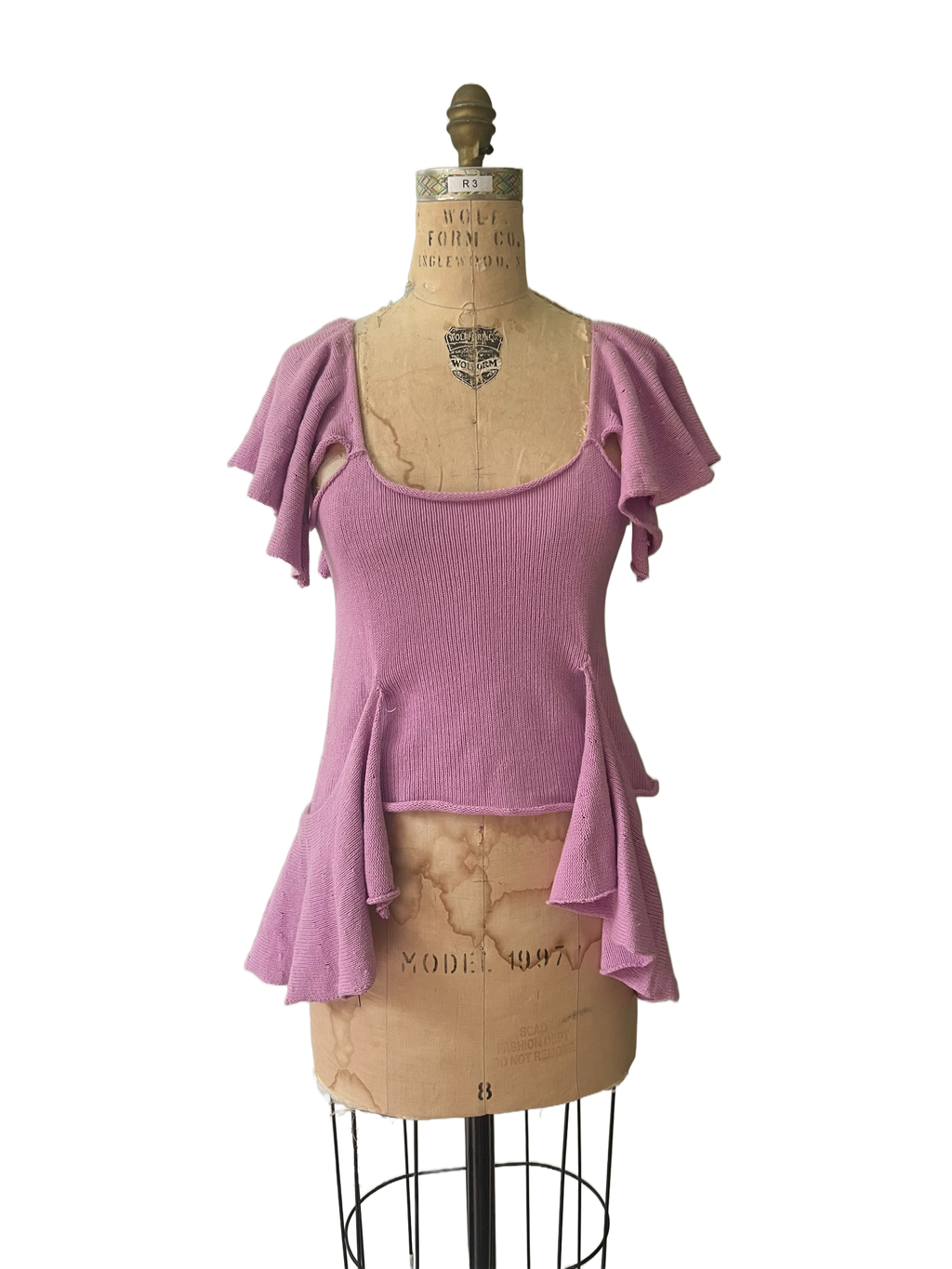 Flounced knit top no. 1