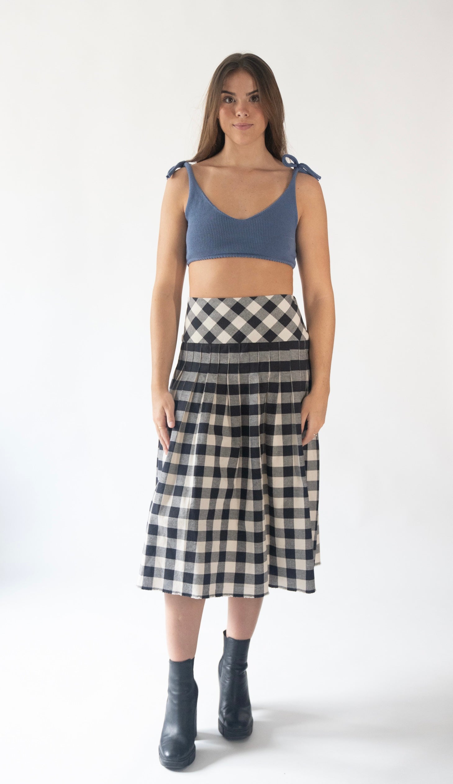 Reversible shoulder tie bra top