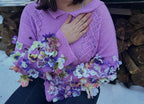 Floral sleeve sweater