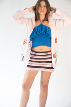 Pink scrappy stripe skirt