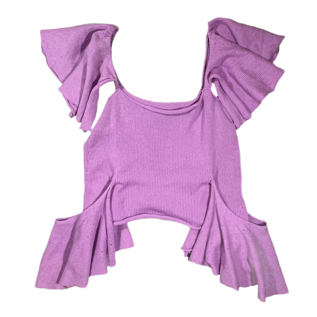 Flounced knit top no. 1