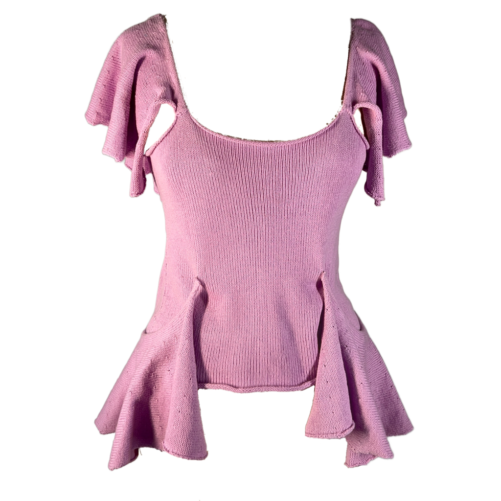 Flounced knit top no. 1