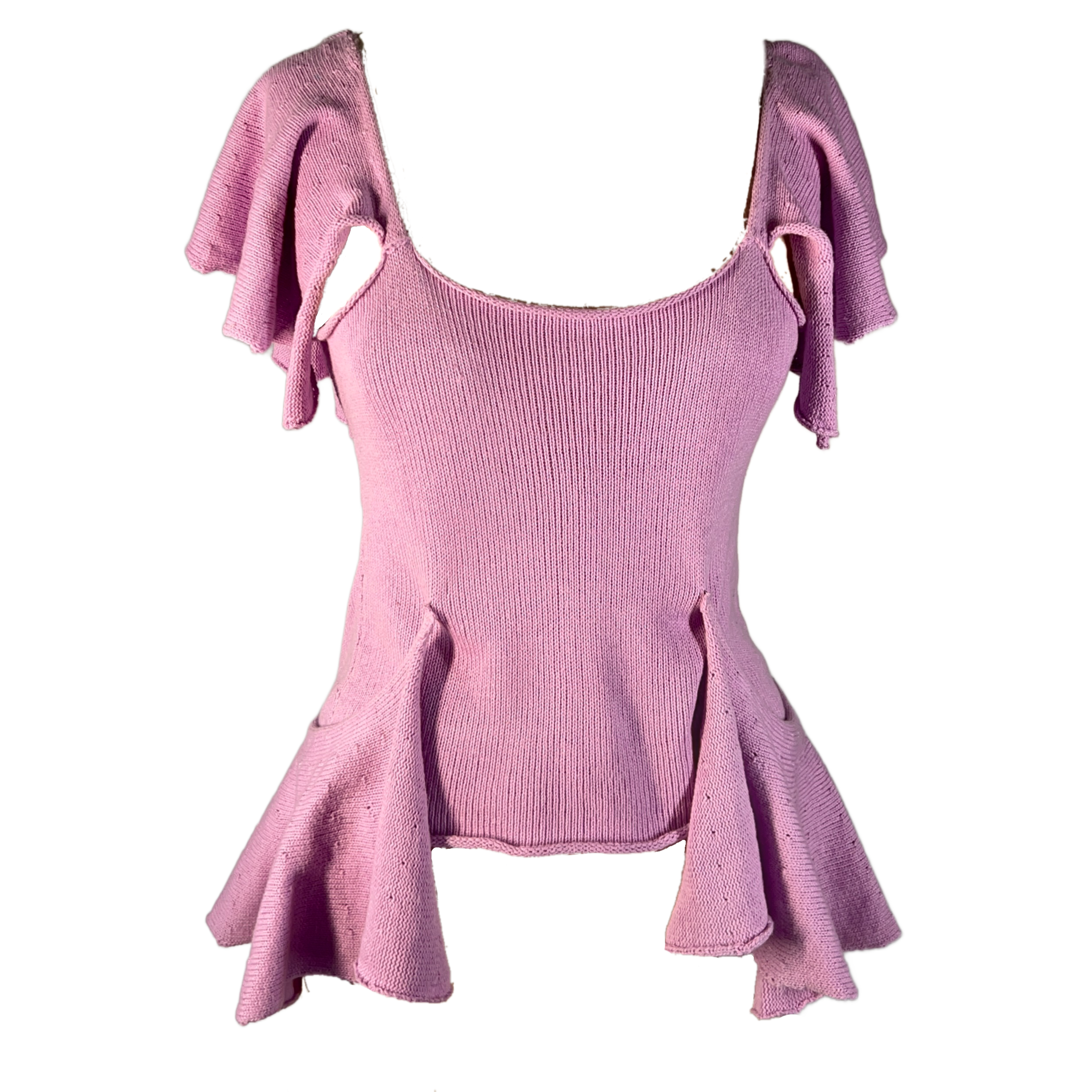 Flounced knit top no. 1