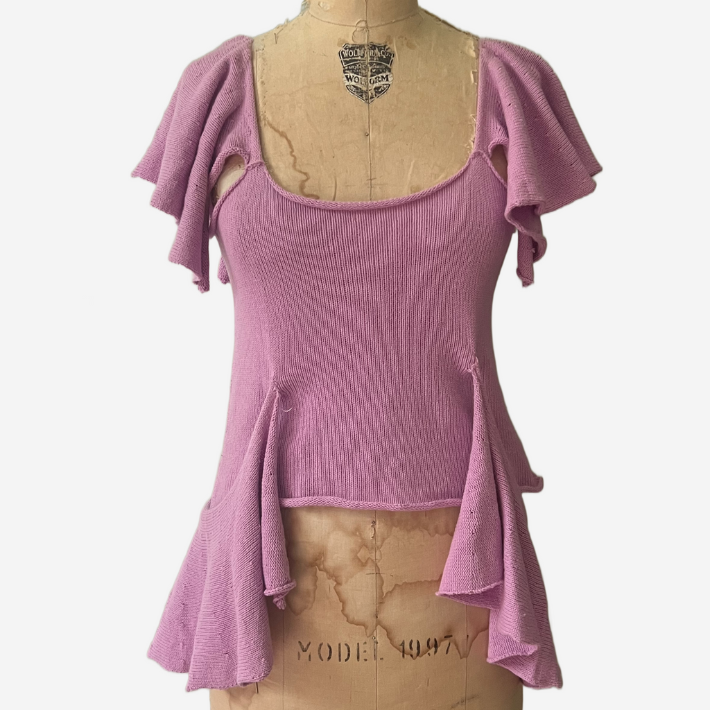 Flounced knit top no. 1