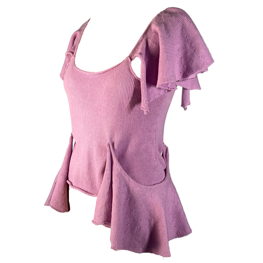 Flounced knit top no. 1