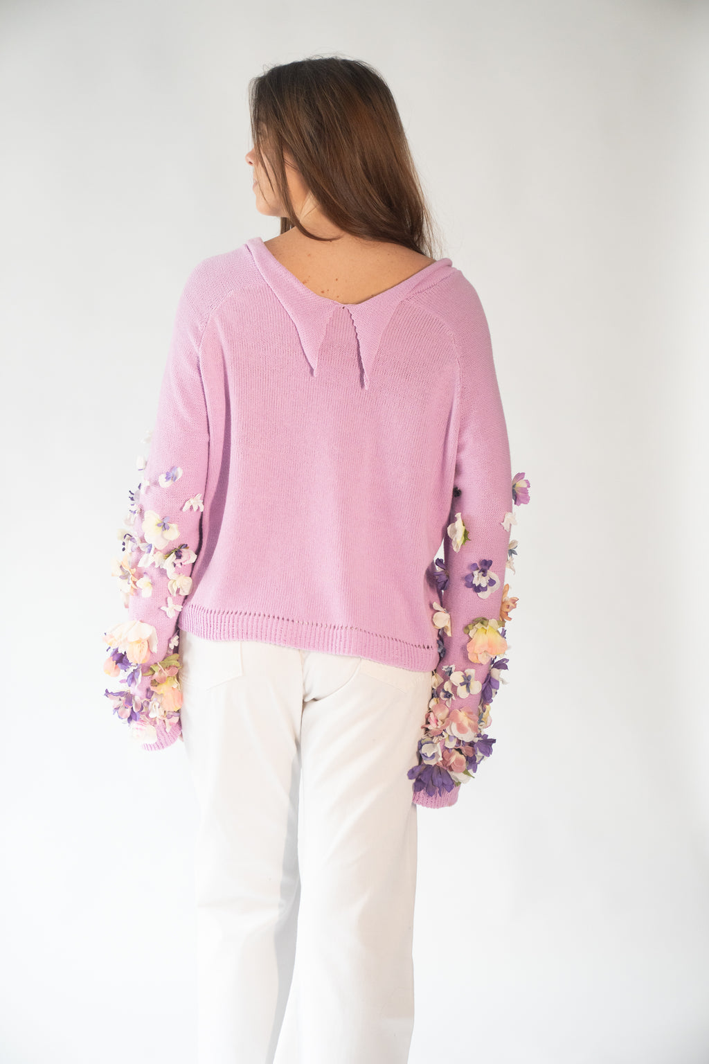 Floral sleeve sweater