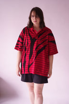 Zebra print striped top