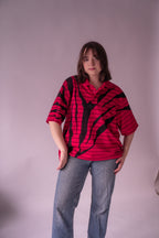 Zebra print striped top