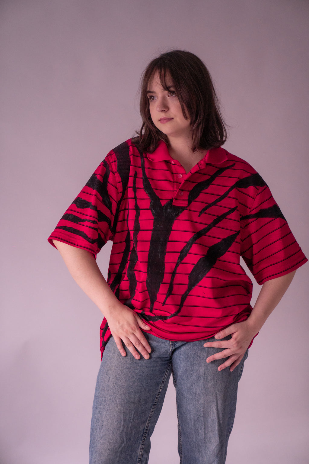 Zebra print striped top