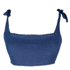 Reversible shoulder tie bra top