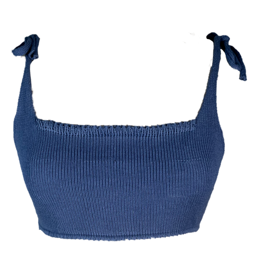 Reversible shoulder tie bra top