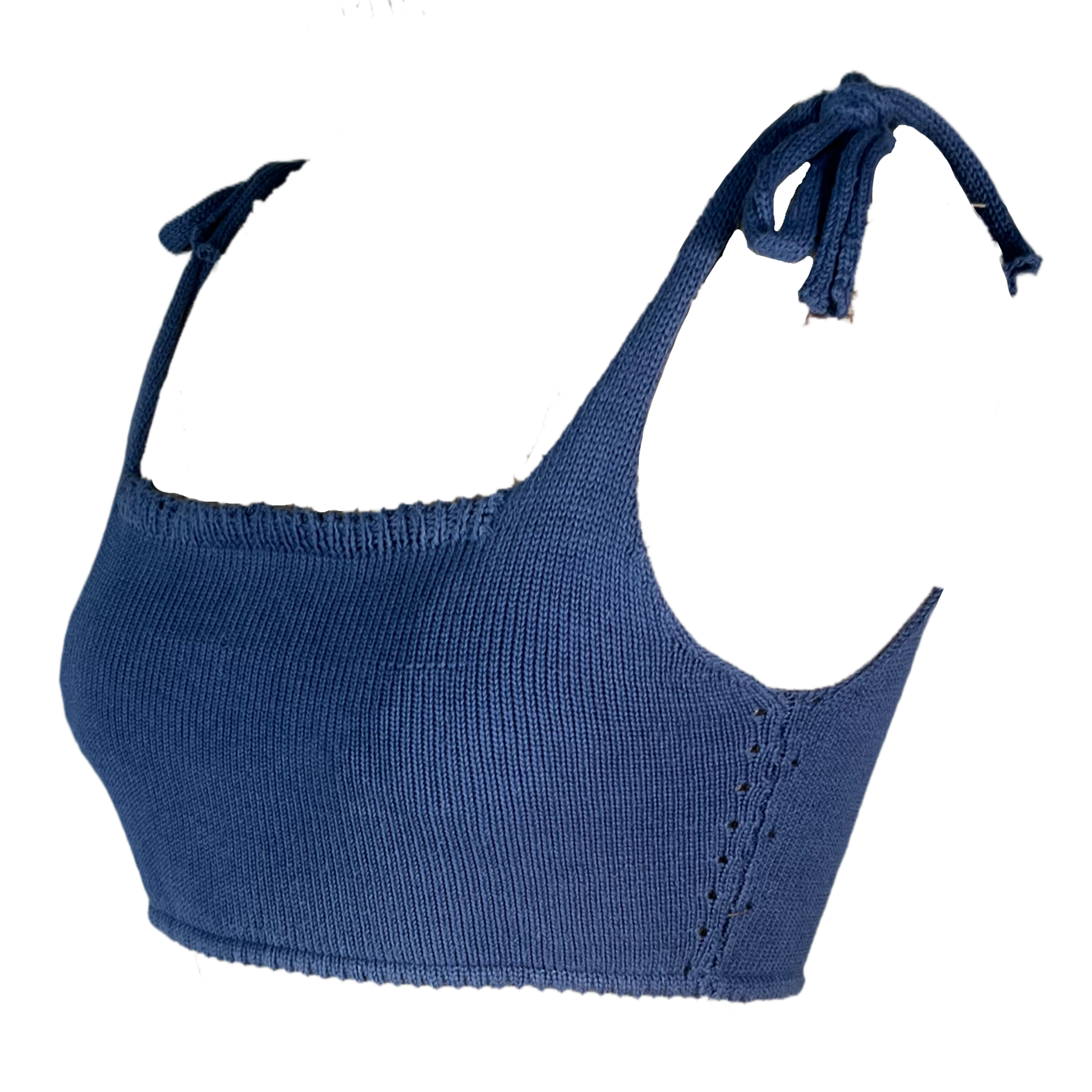 Reversible shoulder tie bra top