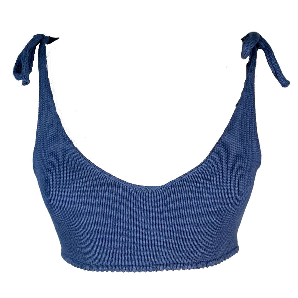 Reversible shoulder tie bra top