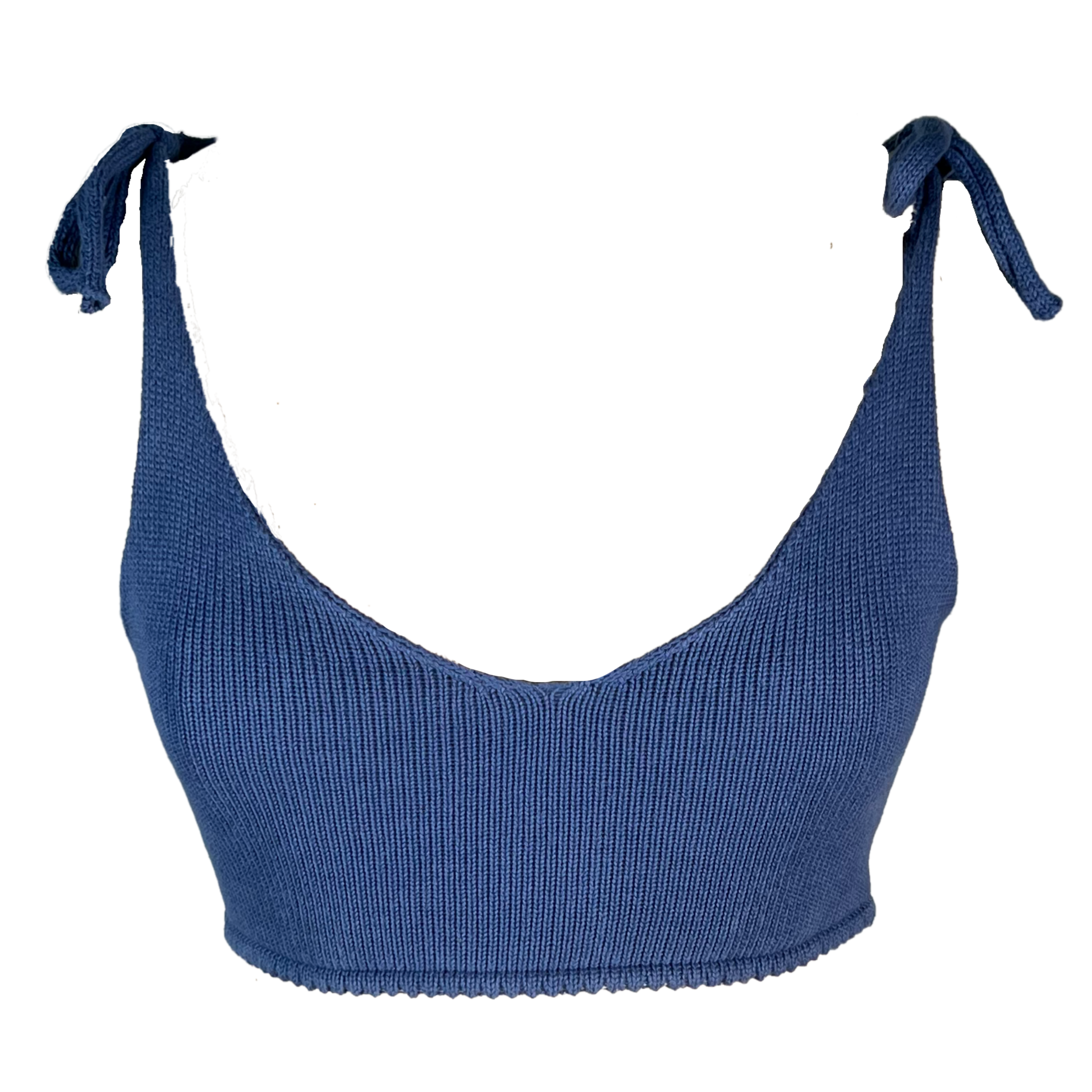 Reversible shoulder tie bra top