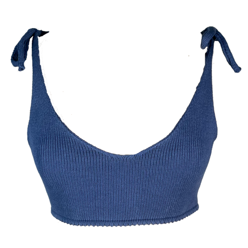 Reversible shoulder tie bra top