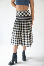 Gingham pleat skirt