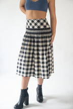 Gingham pleat skirt