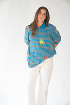 Block print starry striped shirt