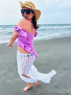 Flounced knit top no. 1