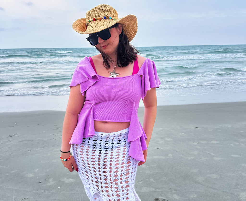 Flounced knit top no. 1