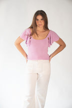 Flounced knit top no. 1