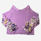Floral sleeve sweater